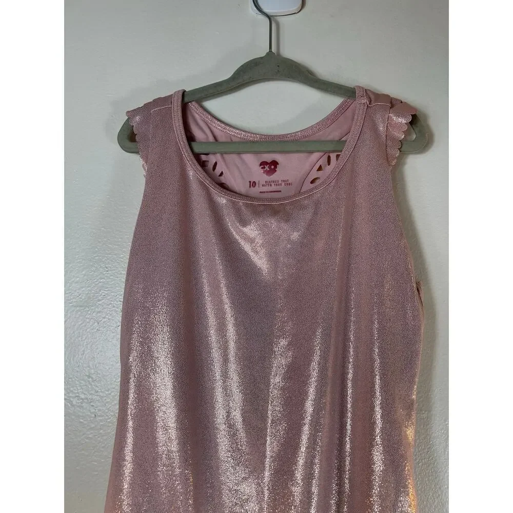JUSTICE Girl’s Shimmer Laser Cut Dance/ Gymnastics Leotard / Size: 10